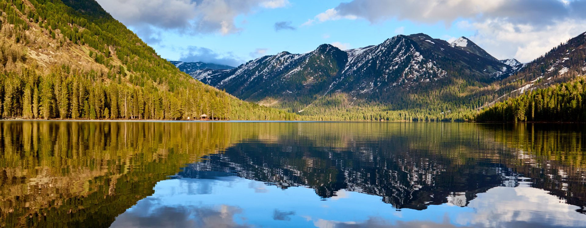 View of the Rakhmanov lake. Katon Karagai National Park. East Kazakhstan region