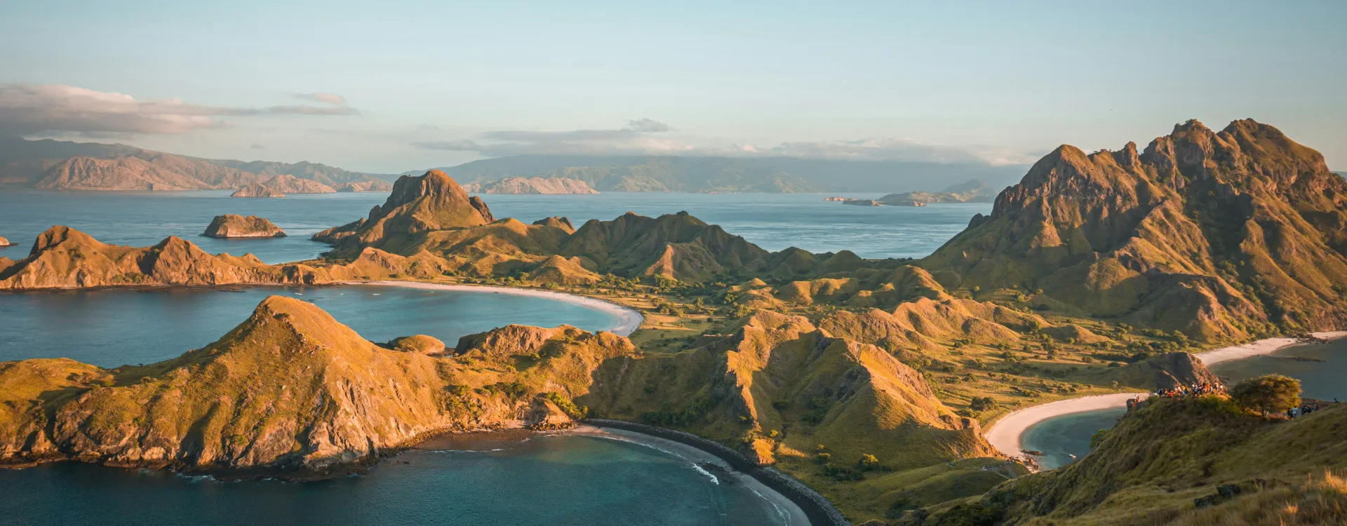 views over islands in komodo national park Indonesia