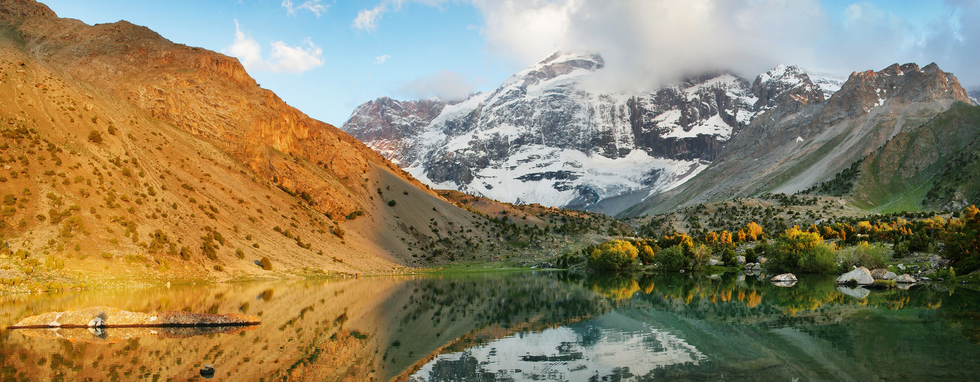 Mount Lenin seen from Basecamp in Kyrgyzstan