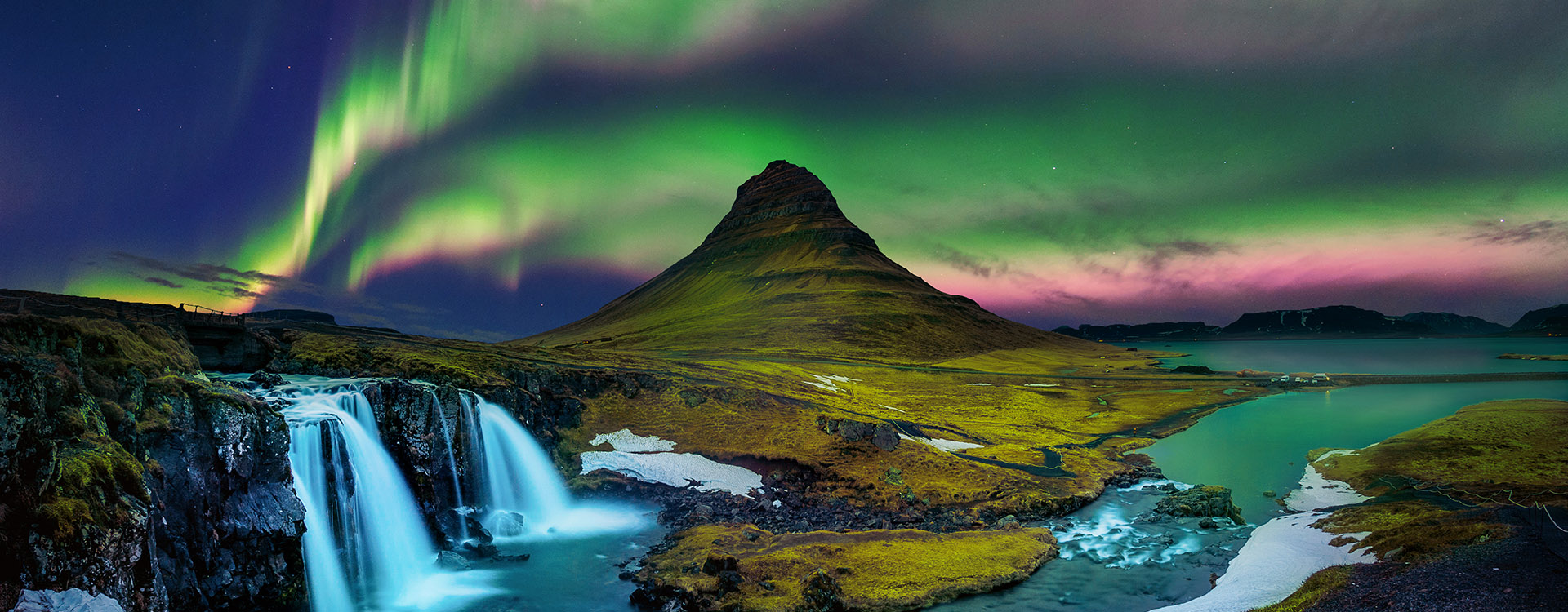 Northern Light, Aurora borealis at Kirkjufell in Iceland. Kirkjufell mountains in winter, luxury holidays to iceland.