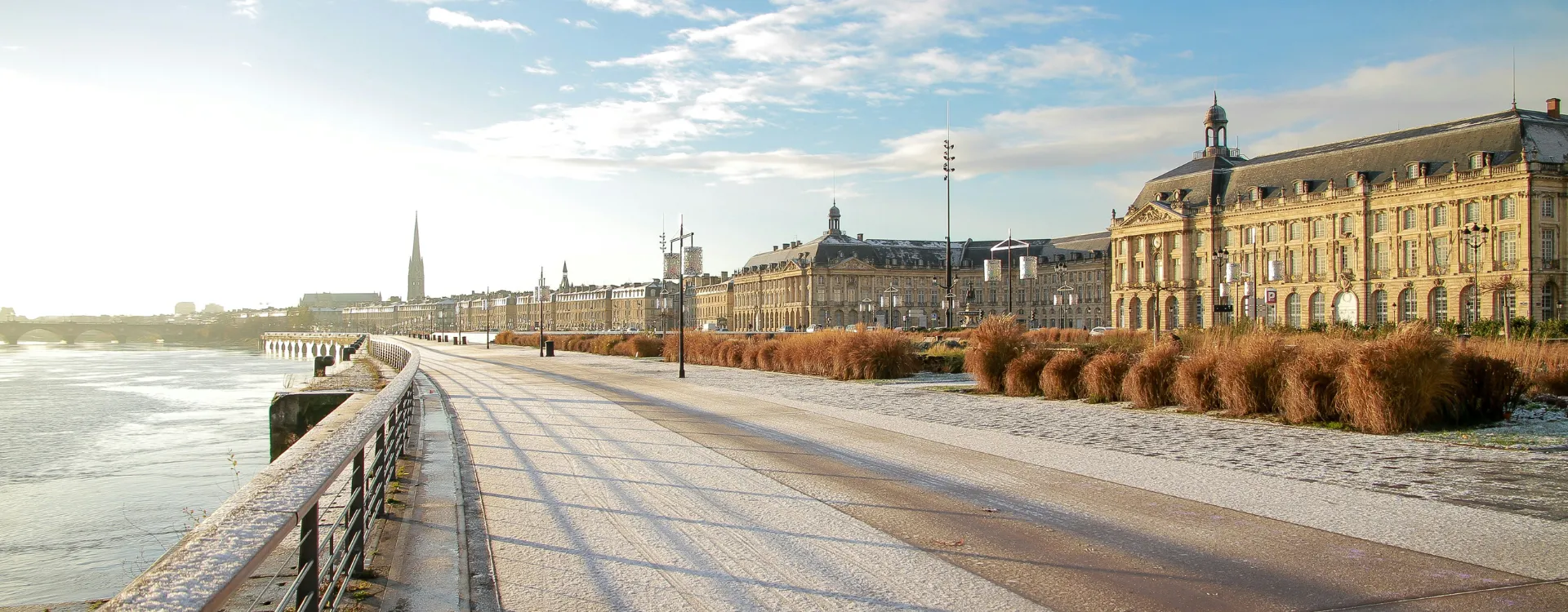 Scenic road next to a river in Bordeaux France