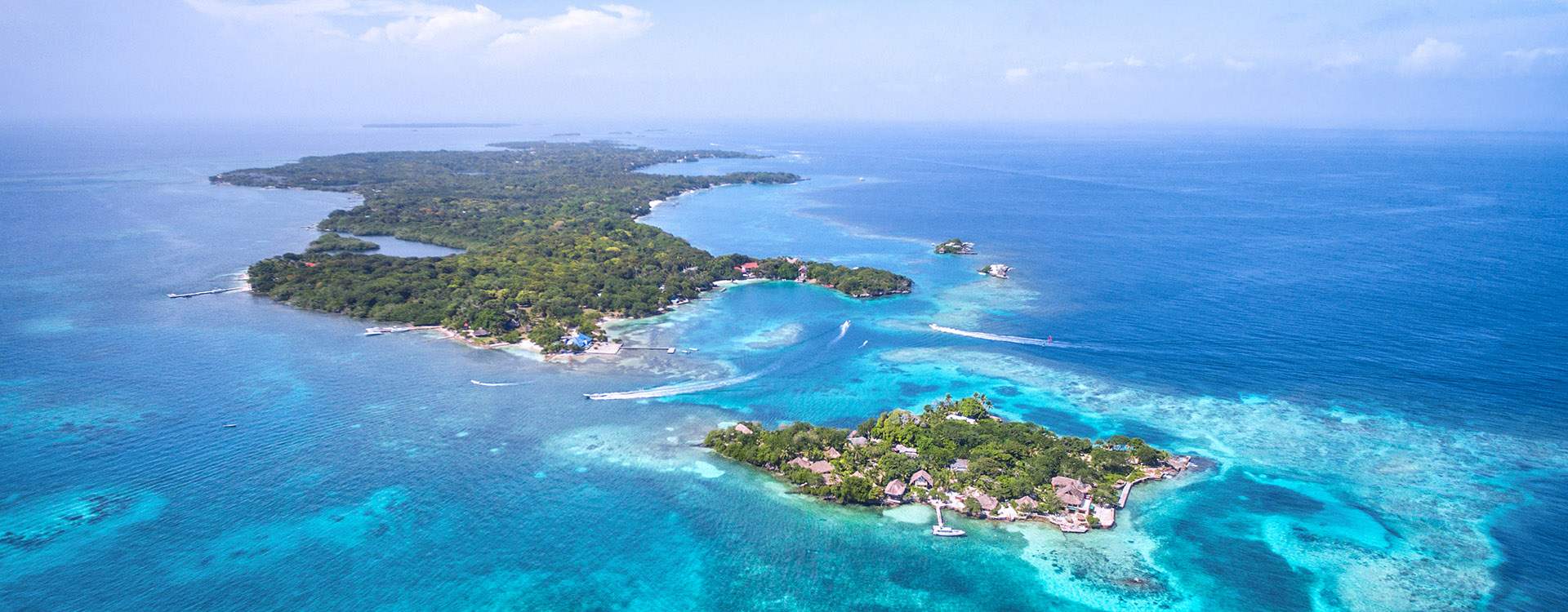 Rosario Islands in Cartagena de Indias, Colombia, aerial view