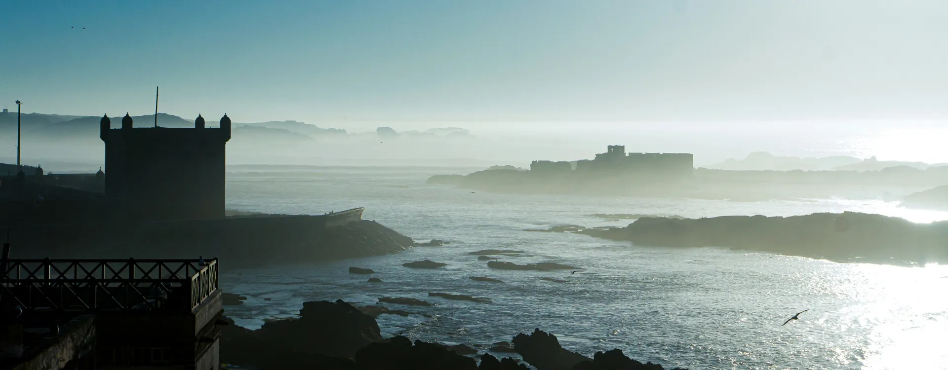 Misty aerial image over Esaouira Morocco