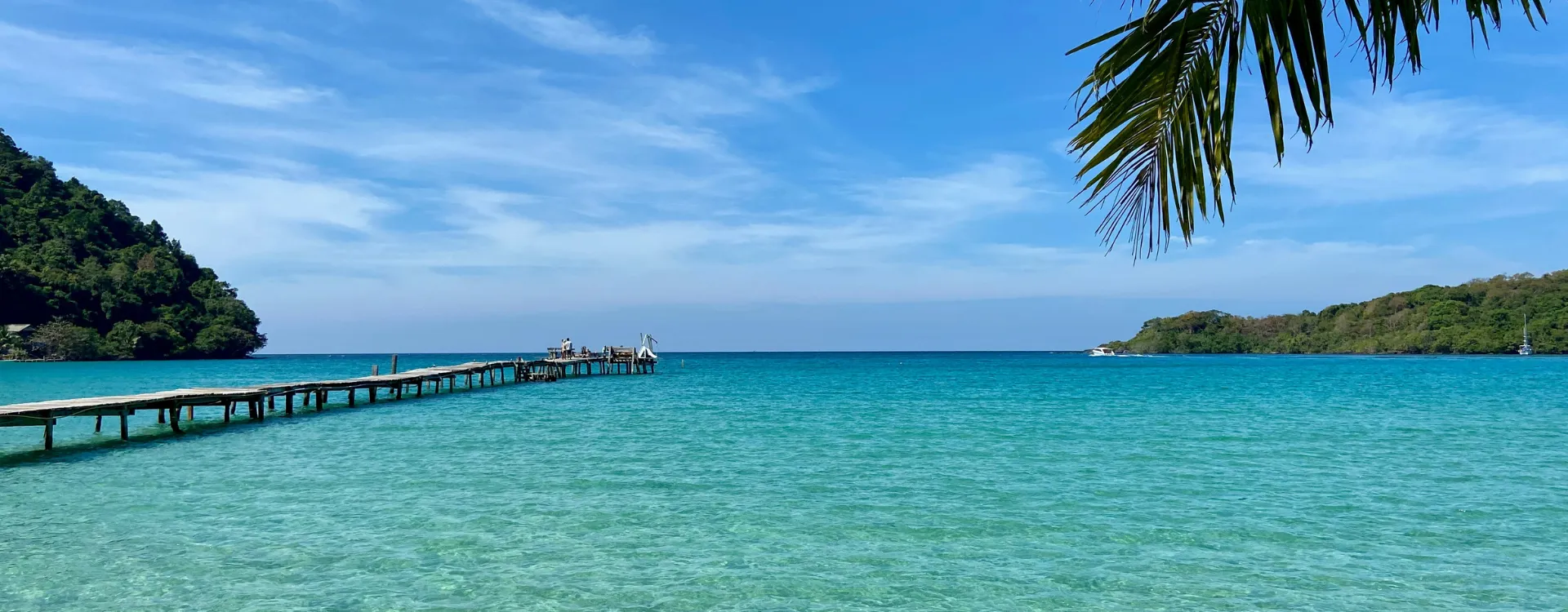 A pier into crystal clear water in Hua Hin Thailand
