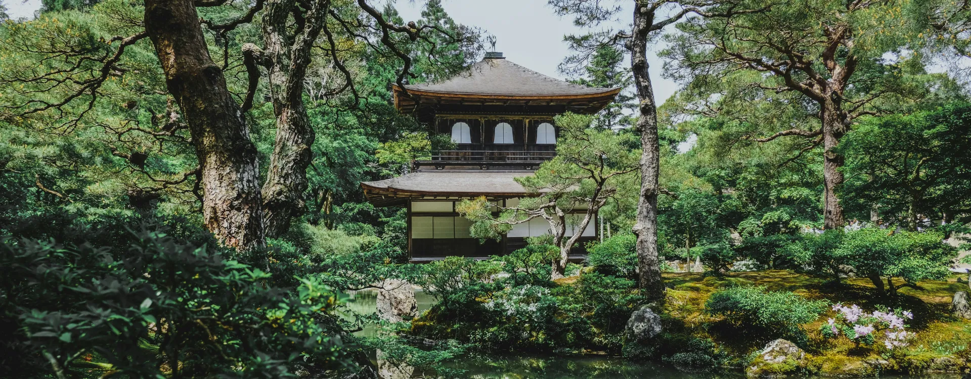 Ginkaku-ji, also known as the Silver Pavilion, a Zen temple in Kyoto, Japan