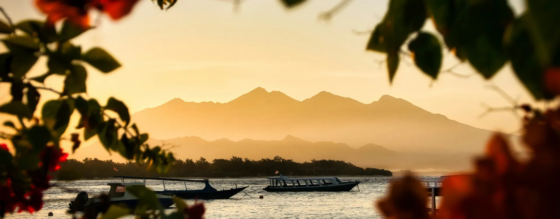 sunset over lombok beach landscape