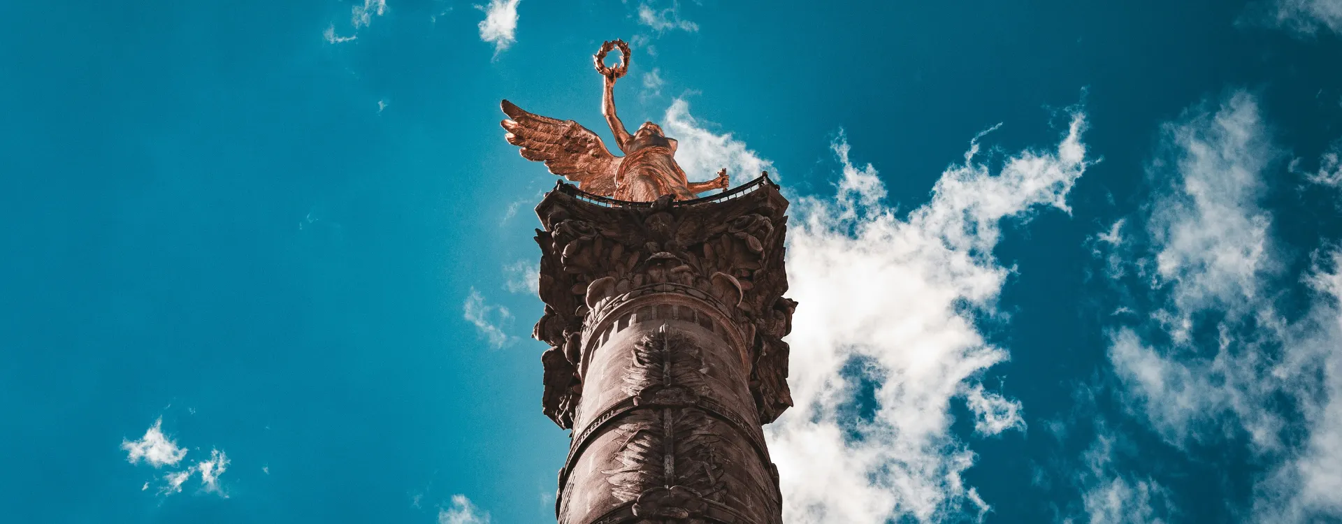 Blue sky with colonial architecture