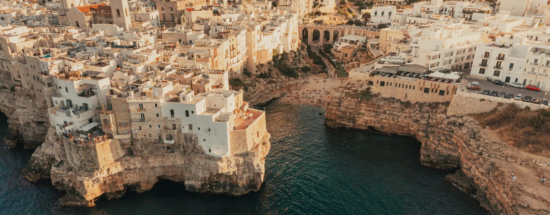 Aerial image over Puglia Italys harbour