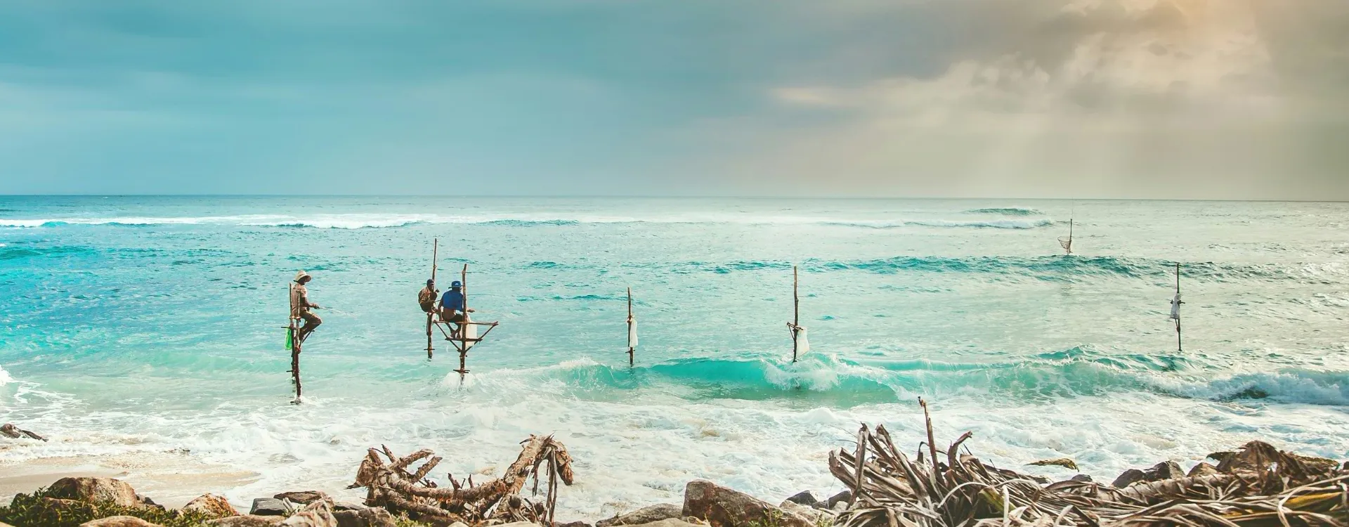 Stilt fisher men on Sri Lanka's South coast