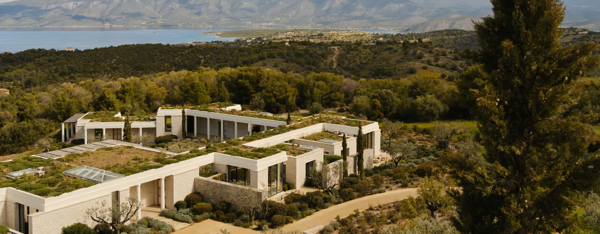 Aerial image of Amanzoe in Greece