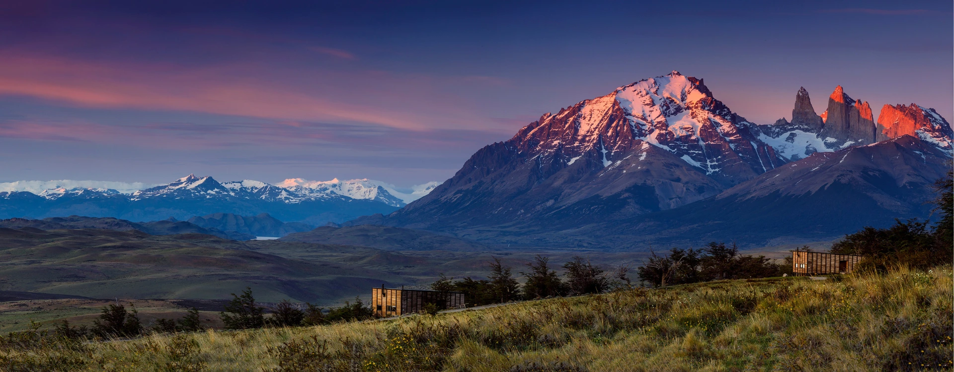 patagonian scenery at sunset