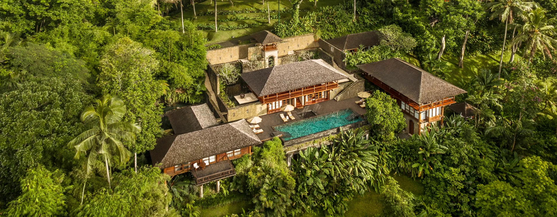 Luxury hotel COMO Shamballa perched within tropical Jungle in Bali