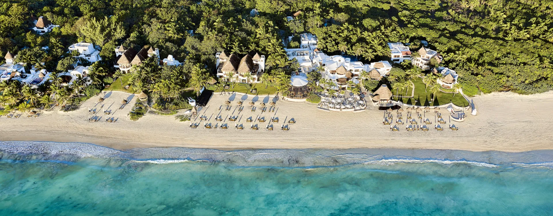 Aerial view over Maroma Belmond Hotel Mexico