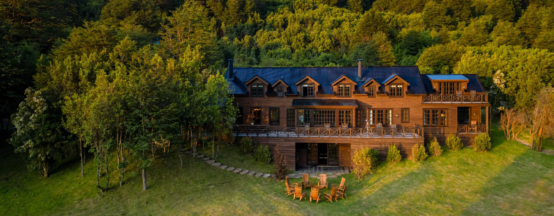 Beautiful wooden lodge in Chilean Patagonia